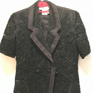 Embroidered Linen jacket and linen skirt